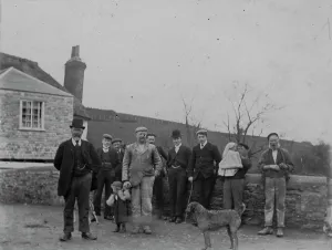 Group of people, Calenick, Kea, Cornwall. Early 1900s