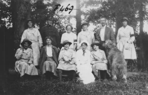Women's Land Army Collection: Group photograph with members of the First World War Womens Land Army, Tregavethan Farm, Truro
