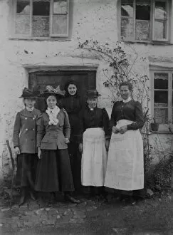 Calenick Collection: Group of women, Kea, Cornwall. Early 1900s