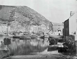 Images Dated 17th December 2019: The harbour, Polperro, Cornwall. Probably 1860s-1870s