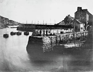 Polperro Collection: Harbour walls, Polperro, Cornwall. Probably 1861