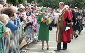 Images Dated 8th August 2017: HM The Queens visit, Lostwithiel, Cornwall. June 1989