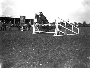 Images Dated 12th September 2016: Horse jumping at the Royal Cornwall Show, Camborne, Cornwall. 1915