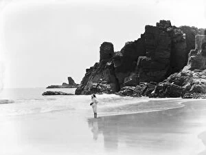 Images Dated 16th July 2018: Housel Bay Beach, Landewednack, Cornwall. 1908