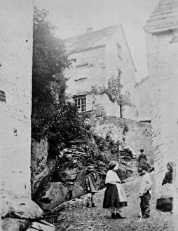 Images Dated 10th September 2019: Houses on the hillside, Polperro, Cornwall. 1860-1870s