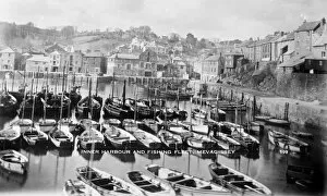 Mevagissey Collection: The inner harbour, Mevagissey, Cornwall. Around 1920