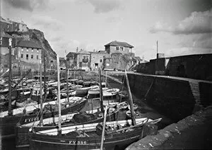 Fishing Collection: Inner harbour, Mevagissey, Cornwall. Early 1900s