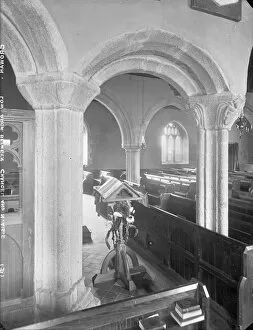 Crowan Collection: Interior of St Crewennas Church, Crowan, Cornwall. Probably after 1907