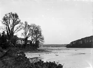 Images Dated 23rd July 2018: Lamorran Manor House and Lamorran Creek, Cornwall. Possibly 1920s-1930s
