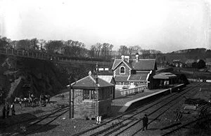 Padstow Collection: Laying gravel before the opening of Padstow railway station, Cornwall. Before March 1899