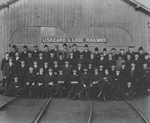 Images Dated 18th March 2019: Liskeard and Looe Railway Staff, Wagon Repair Works, Moorswater, Liskeard, Cornwall. December 1908