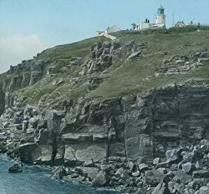 Landewednack Collection: Lizard Lighthouse, Landewednack, Cornwall. Around 1890