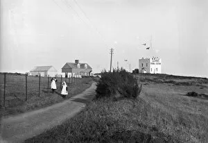 Images Dated 14th August 2018: Lloyds signal station, Bass Point, The Lizard, Landewednack, Cornwall. Early 1900s