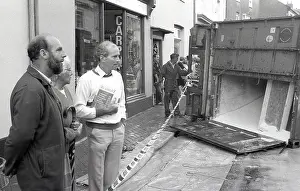 Lorry crash, Lostwithiel, Cornwall. September 1990