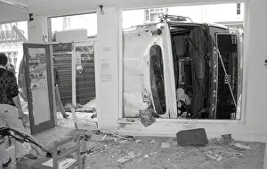Lorry crash, Lostwithiel, Cornwall. September 1990