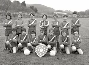 Football / Soccer Collection: Lostwithiel CP School football team, Lostwithiel, Cornwall. March 1984