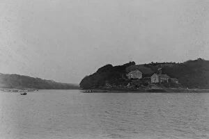 Images Dated 5th March 2019: Malpas Ferry arriving at Tregothnan landing, St Michael Penkivel, Cornwall. Late 1800s