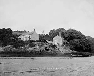 Malpas Collection: Malpas Ferry landing and houses on the Tregothnan side, St Michael Penkivel, Cornwall