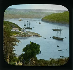 St Michael Penkivel Collection: Malpas Ferry, looking towards Tregothnan landing in St Michael Penkivel, Cornwall. Late 1800s