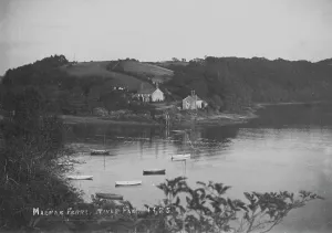 Malpas Ferry, looking towards Tregothnan landing in St Michael Penkivel, Cornwall. Probably early 1900s