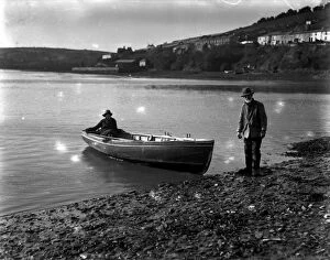 Images Dated 24th May 2016: Malpas Ferry at Tregothnan landing, St Michael Penkivel, Cornwall. Around 1920s