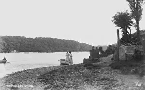 Images Dated 26th February 2019: Malpas Ferry at Tregothnan landing, Malpas, Cornwall. Early 1900s