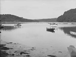 St Michael Penkivel Collection: Malpas Ferry underway with passengers onboard, Cornwall. 8th July 1912