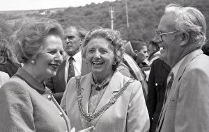 Images Dated 8th August 2017: Margaret Thatchers visit to Fowey, Cornwall. 20th June 1990
