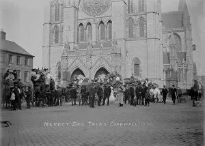 Images Dated 8th July 2019: Market Day, High Cross, Truro, Cornwall. Around 1910