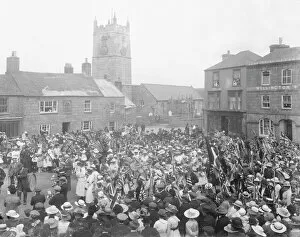 Images Dated 26th November 2018: Market Square, St Just in Penwith, Cornwall. Possibly Armistice Day 1918