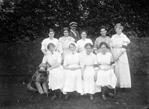 Images Dated 24th April 2017: Members of the First World War Womens Land Army. Tregavethan Farm, Truro, Cornwall
