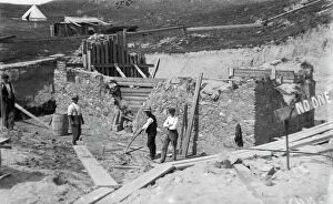 Images Dated 28th January 2019: Men working at the excavation of St Pirans Oratory, Perranzabuloe, Cornwall. 1910