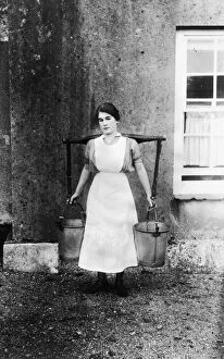 Images Dated 12th January 2019: Milkmaid, Restormel Manor House, Lanlivery, Cornwall. 1914-1918