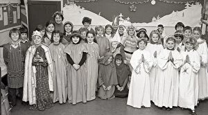 Images Dated 13th November 2017: Nativity play, St Winnow Church of England Primary School, Lostwithiel, Cornwall. December 1982