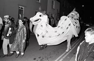 Images Dated 14th August 2018: New Years Eve Giants, Lostwithiel, Cornwall. 31st December 1990