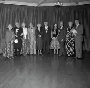 Newquay Old Cornwall Society / Federation of Old Cornwall Societies dinner, Newquay, Cornwall. 1978 or possibly 1977
