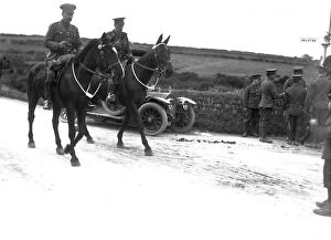 Images Dated 13th November 2017: Officers on horseback, possibly Farms Common, Wendron? Possibly March 1915