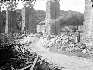 Images Dated 16th March 2018: Old Carnon Valley viaduct showing early stage of replacement, Perranwell, Cornwall. Around 1931-1932