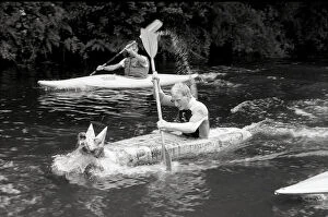 Sports Collection: Paper Canoe, Lostwithiel, Cornwall. June 1990