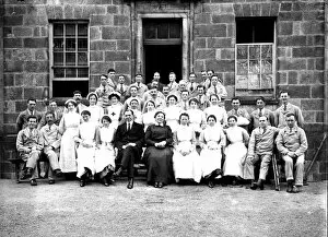 Truro Collection: Patients and nurses outside the Royal Cornwall Infirmary, Truro, Cornwall. 1915-1916