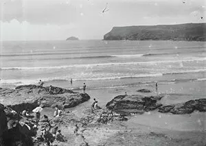 St Minver Collection: Pentire Point from Polzeath beach, St Minver, Cornwall. Around 1930s