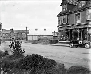 Images Dated 16th October 2017: Perranporth street scene, Perranzabuloe, Cornwall. Around 1925