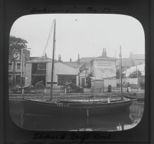 Pilchard drift boat, Cornwall County Fisheries Exhibition, Truro, Cornwall. July to August 1893