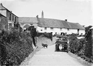 Perranzabuloe Collection: Pony and trap near the Bolingey Inn, Penwartha Road, Bolingey, Perranzabuloe, Cornwall. Early 1900s