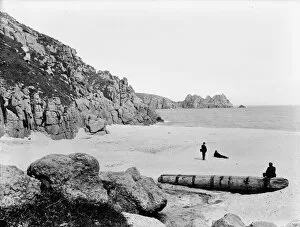 Images Dated 27th November 2018: Porthcurno beach, St Levan, Cornwall. 1898