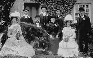 Images Dated 13th June 2019: Posed group including Mr Warren, Ludgvan, Cornwall. Probably around 1900
