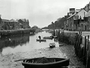 Looe Collection: The river, Looe, Cornwall. Around 1920