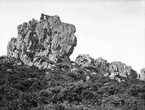 Images Dated 12th December 2017: Roche Rock with the chapel from the northwest, Roche, Cornwall. 1910