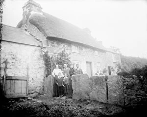 Wendron Collection: The Rowe family, Coverack Bridges, Wendron, Cornwall. 1890s