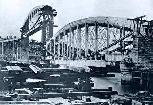 Railways Collection: Royal Albert Bridge under construction, Saltash, Cornwall. 1858